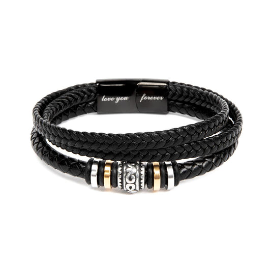To My Son - Mens Leather Bracelet