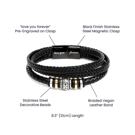 Never Forget Love You Forever (To My Grandson) – Bracelet