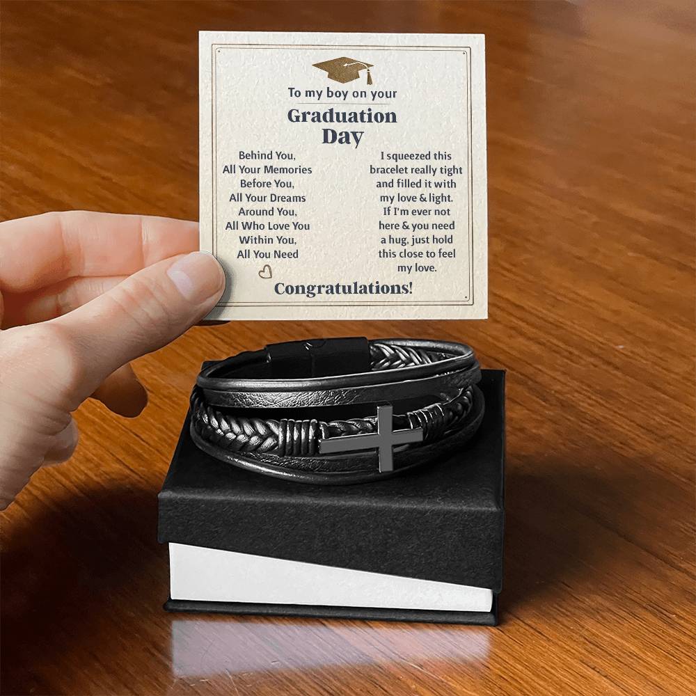 To My Boy Graduation Memories (Love You Forever) – Cross Bracelet